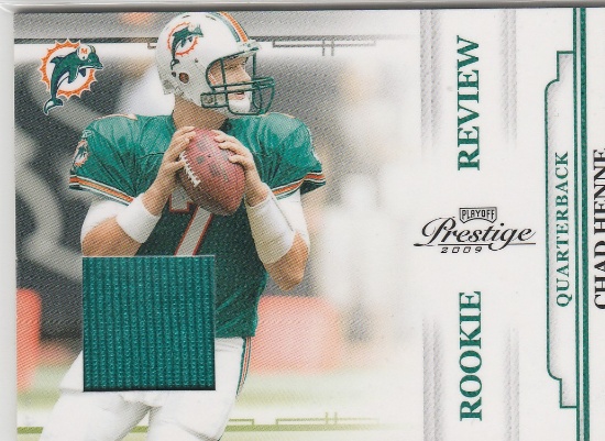 CHAD HENNE 2009 PRESTIGE ROOKIE REVIEW JERSEY CARD