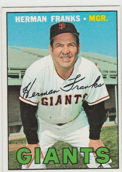 HERMAN FRANKS 1967 TOPPS CARD #116