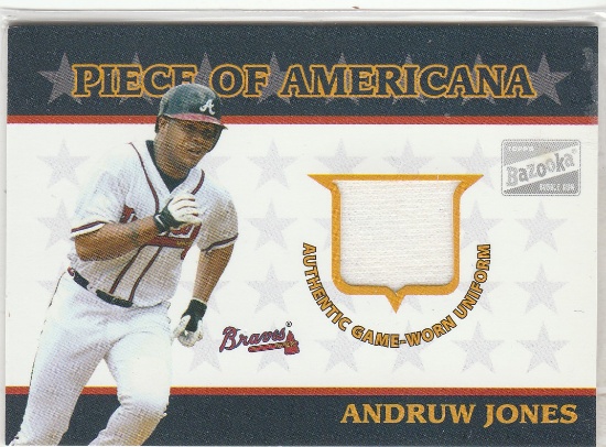 ANDRUW JONES 2003 TOPPS BAZOOKA PIECE OF AMERICANA JERSEY CARD