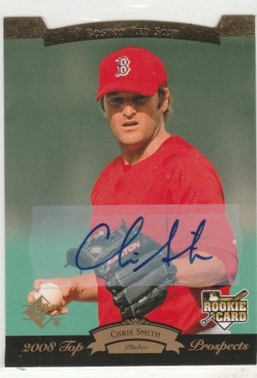 CHRIS SMITH 2008 UD TIMELINE DIE CUT AUTOGRAPH ROOKIE CARD