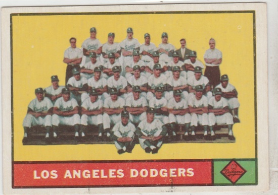 LOS ANGELES DODGERS 1961 TOPPS TEAM CARD #86