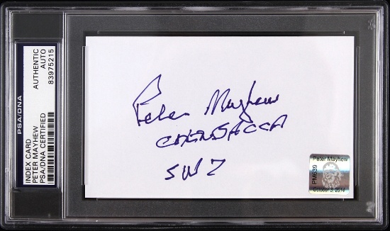 PETER MAYHEW STARS WARS CHEWBACCA AUTOGRAPH INDEX CARD