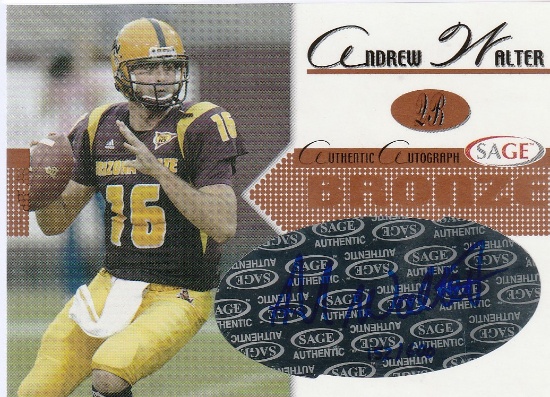 ANDREW WALTER 2005 SAGE BRONZE EDITION AUTOGRAPH CARD