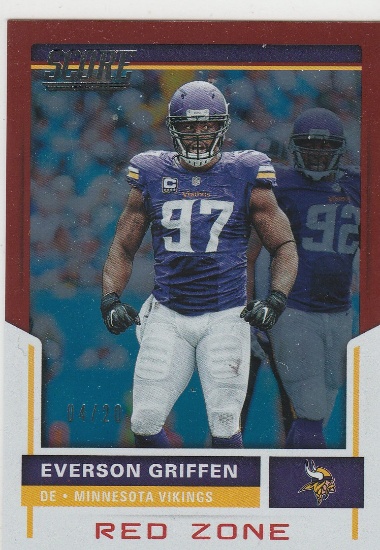 EVERSON GRIFFIN 2017 SCORE RED ZONE PARALLEL CARD #168