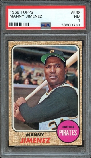 MANNY JIMENEZ 1968 TOPPS CARD #538 / GRADED