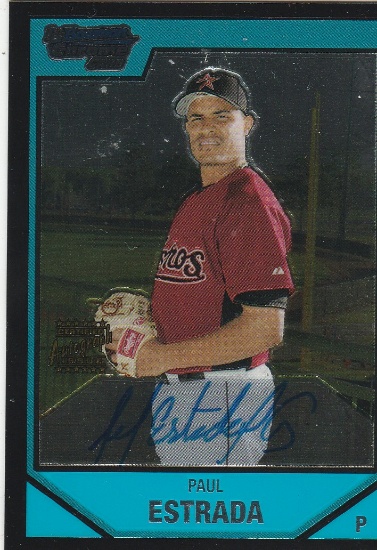 PAUL ESTRADA 2007 BOWMAN CHROME AUTOGRAPH CARD