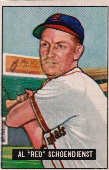 RED SCHOENDIENST 1951 BOWMAN CARD #10