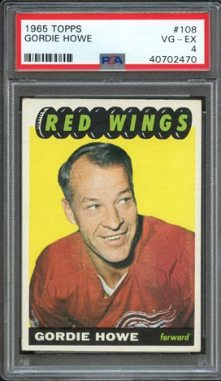 GORDIE HOWE 1965 TOPPS CARD #108 / GRADED