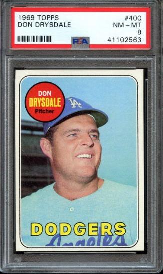 DON DRYSDALE 1969 TOPPS CARD #400 / GRADED