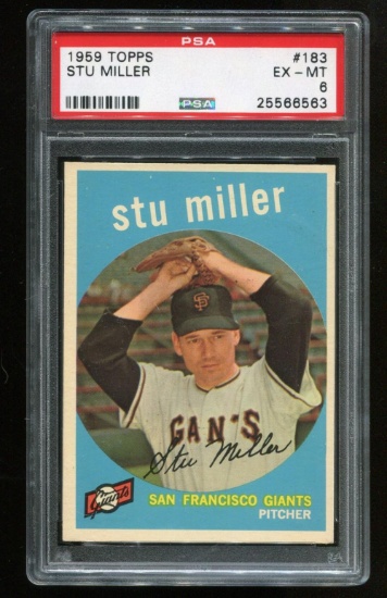 STU MILLER 1959 TOPPS CARD #183 / GRADED