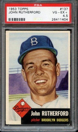 JOHN RUTHERFORD 1953 TOPPS CARD #137 / GRADED