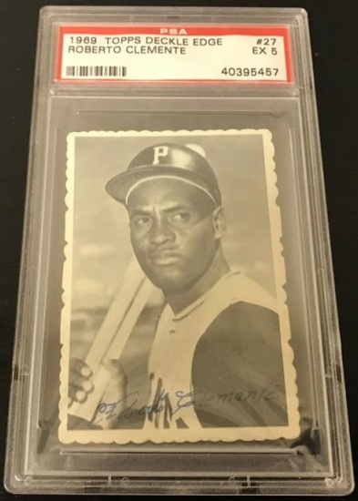 ROBERTO CLEMENTE 1969 TOPPS DECKLE EDGE CARD #27 / GRADED