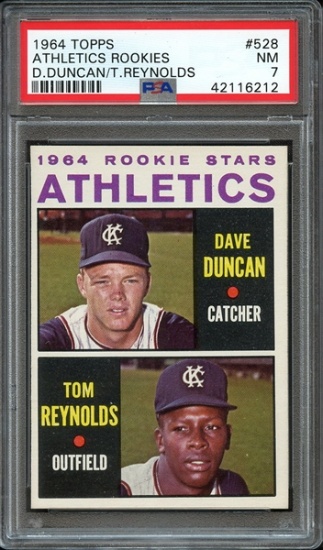 1964 TOPPS CARD #528 A'S ROOKIE STARS / GRADED