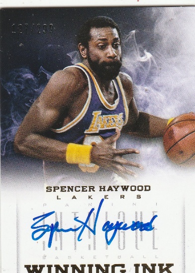 SPENCER HAYWOOD 2012/13 PANINI INTRIGUE AUTOGRAPH CARD