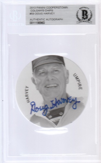 DOUG HARVEY 2013 PANINI COOPERSTOWN COLGAN'S CHIPS AUTOGRAPH / BECKETT