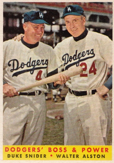 1958 TOPPS CARD #314 DODGERS BOSS AND POWER / SNIDER AND ALSTON