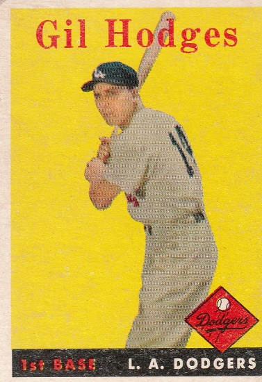 GIL HODGES 1958 TOPPS CARD #162