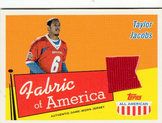 TAYLOR JACOBS 2005 TOPPS AL-AMERICAN JERSEY CARD