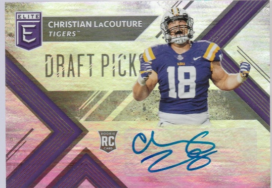 CHRISTIAN LaCOUTURE 2018 PANINI ELITE AUTOGRAPH ROOKIE CARD