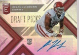 ORLANDO BROWN 2018 DONRUSS ELITE AUTOGRAPH ROOKIE CARD