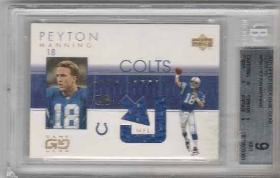 PEYTON MANNING 2001 UD GAME GEAR JERSEY CARD / GRADED