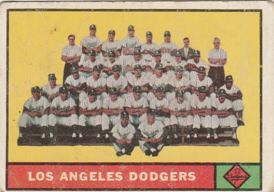 LOS ANGELES DODGERS 1961 TOPPS TEAM CARD #86