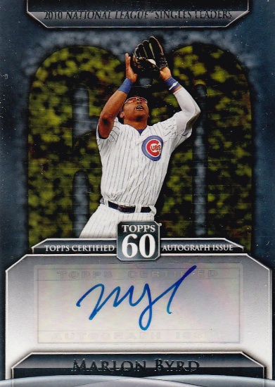 MARLON BYRD 2011 TOPPS / TOPPS 60 AUTOGRAPH CARD