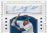 ADDISON RUSSELL 2016 NATIONAL TREASURES CLEAR SIGNATURES AUTOGRAPH CARD