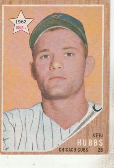 KEN HUBBS 1962 TOPPS ROOKIE CARD #461