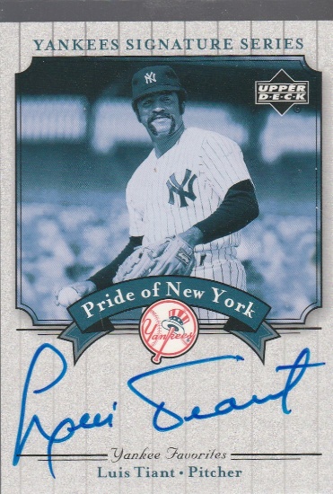 LUIS TIANT 2003 UD YANKEE SIGNATURE SERIES AUTOGRAPH CARD