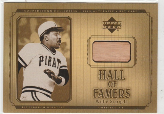 WILLIE STARGELL 2001 UD HALL OF FAMERS BAT CARD