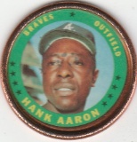 HANK AARON 1971 TOPPS COIN #137