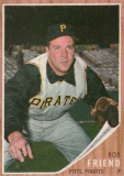 BOB FRIEND 1962 TOPPS CARD #520