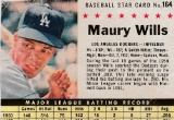 MAURY WILLS 1961 POST CEREAL ROOKIE CARD #164