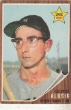 GEORGE ALUSIK 1962 TOPPS ROOKIE CARD #261