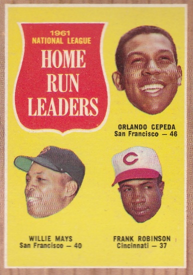 1962 TOPPS CARD #54 HOME RUN LEADERS / MAYS