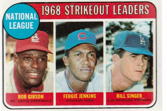 1969 TOPPS CARD #12 STRIKEOUT LEADERS / GIBSON