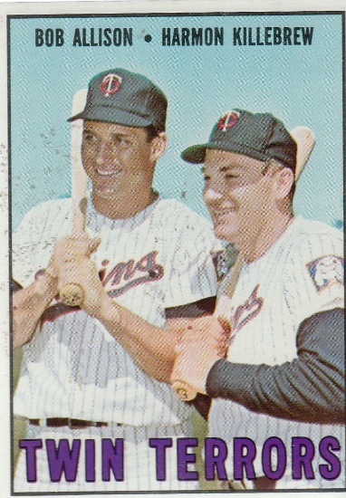 1967 TOPPS CARD #334 TWIN TERRORS / KILLEBREW