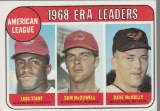 1969 TOPPS CARD #7 ERA LEADERS