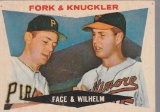 1960 TOPPS CARD #115 FORK AND KNUCKLER / FACE & WILHELM