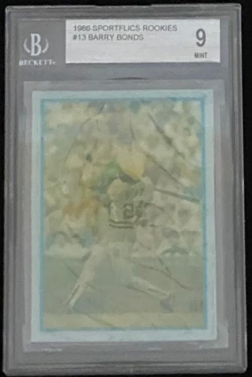 BARRY BONDS 1986 SPORTSFLICS ROOKIE CARD #13 / GRADED