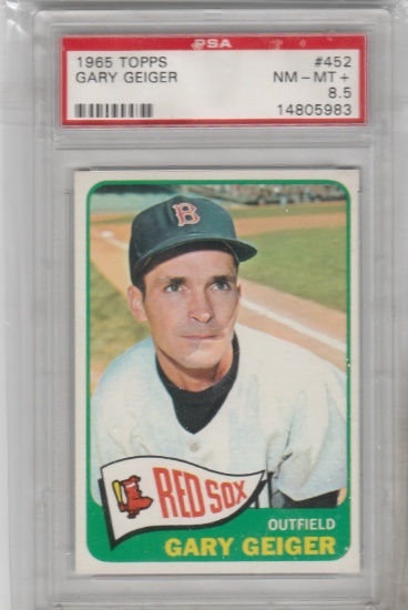 GARY GEIGER 1965 TOPPS CARD #452 HIGH NUMBER / GRADED