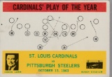 1964 PHILADELPHIA FOOTBALL CARD #182 ST. LOUIS CARDINALS PLAY OF THE YEAR