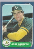 JOSE CANSECO 1986 FLEER TRADED ROOKIE CARD #U-20