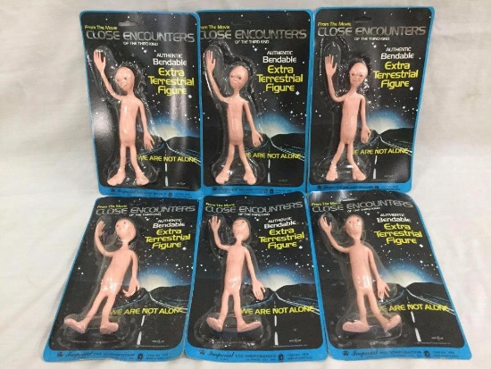 6 alien figures from Close encounters of the 3rd kind by Imperial Toy Corp. 1977