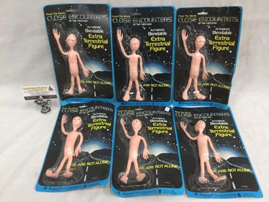 6 alien figures from Close encounters of the 3rd kind by Imperial Toy Corp. 1977