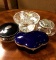 Selection of dresser boxes - incl. Limoges cobalt box and Nachtmann bowl - as is