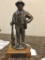 Pewter Billy the Kid statue with wooden base