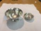 Set of two sterling silver flower form dishes