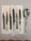 Set of antique mother of pearl handled sterling silver Landry Frary & Clark knives and serving spoon